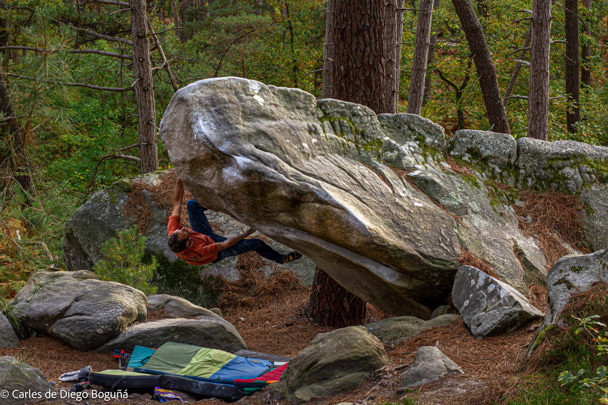 Javi Pec no Master of Puppets em Rocher d'Avon, Fontainebleau